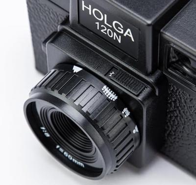 Holga 120N rolfilm camera set optical glas lens (incl. B+W film)