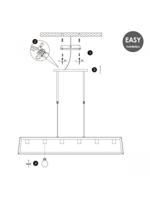 Light depot - hanglamp Sito taps telesc 6L - zwart - Outlet - thumbnail