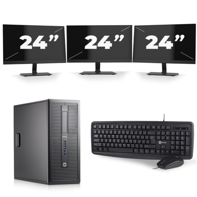 HP EliteDesk 800 G1 Tower - Intel Core i7-4e Generatie - 16GB RAM - 256GB SSD - Windows 10 + 3x 24 inch Monitor HP EliteDesk 800 G1 Tower - Intel Core i7-4e Generatie - 16GB RAM - 256GB SSD - Windows 10 + 3x 24 inch Monitor