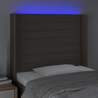 Hoofdbord LED 83x16x118/128 cm stof taupe - thumbnail