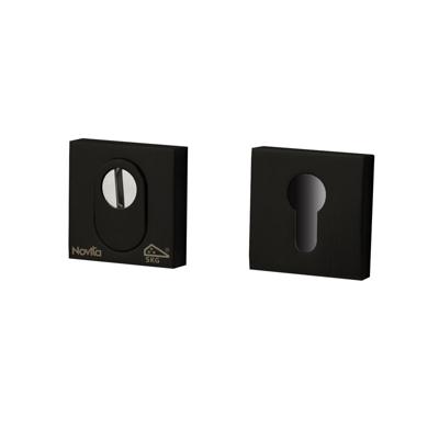 Hardbrass Quadra SKG3 veiligheidsrozetten vierkant met kerntrekbeveiliging - PUURzwart