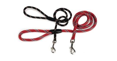 Hondenriem van rond nylon 125cm x 13mm zwart Hondenriem van rond nylon 125cm x 13mm zwart