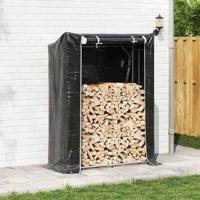 Haardhoutrek met regenhoes 150x60x200 cm gegalvaniseerd staal - thumbnail