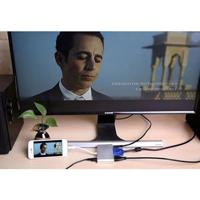 Micro USB naar HDMI + VGA HDTV Converter Digitale AV Adapter P27 Metalen behuizing Powered via EZCast ondersteunt iOS / Android / Windows Systemen - thumbnail