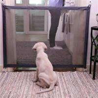 Hond huisdier hekken draagbare vouwen veilige bescherming veiligheid deur Magic Gate voor honden kat Huisdier grootte: 110cm x72cm (zwart) - thumbnail