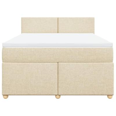 Boxspring met matras stof crèmekleurig 160x200 cm