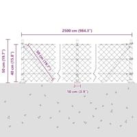 VidaXL Afrasteringspaal zilver 25 x 0,4 m (60 x 60 mm gaas) staal - thumbnail