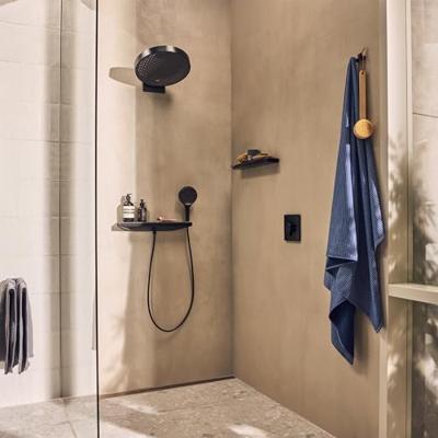 Hansgrohe ShowerSelect Comfort E thermostaat inbouw voor 2 functies met geïntergreerde zekerheidscombinatie volgens EN1717, Brushed Black Chrome