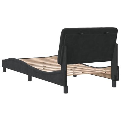 Bedframe zonder matras 140x200 cm fluweel zwart - thumbnail