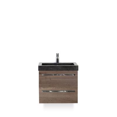 Seville Badmeubelset 60 cm - Tabacco - Wastafel Hardsteen Wit Lucca