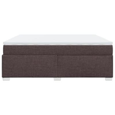 Boxspring met matras stof donkerbruin 200x200 cm