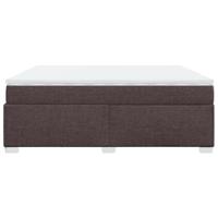 Boxspring met matras stof donkerbruin 200x200 cm - thumbnail