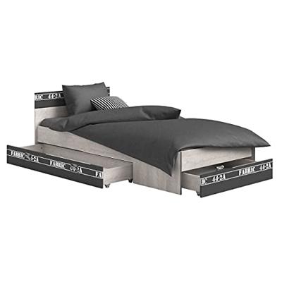 Ladenset Fabric - grijs/eikenkleur - 18,4x42,4x148,6 cm - Leen Bakker