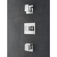 Douchekraan Hotbath Bro Inbouw Thermostatisch Vierkant Geborsteld Nikkel 3 Greeps - thumbnail