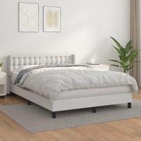 Boxspring met matras kunstleer wit 140x200 cm - thumbnail