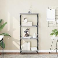 Boekenkast 4-laags 59x35x132 cm bewerkt hout grijs sonoma eiken - thumbnail