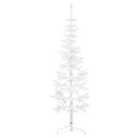 VidaXL Kunstkerstboom half met standaard smal 180 cm wit - thumbnail