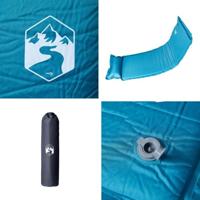 Kampeermatras met gentegreerd kussen zelfopblazend turquoise - thumbnail