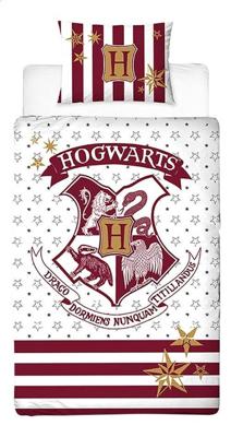 Harry Potter - Hogwarts Red & White 1 Persoons Dekbedovertrek (140cm x 200cm)
