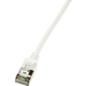 LogiLink CQ9031S RJ45 Netwerkkabel, patchkabel CAT 6A U/FTP 1.00 m Wit Extreem dun, Vlambestendig, Flexibel, Folie afscherming, Halogeenvrij, Snagless,