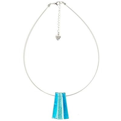 Halsketting Capiz Schelpen Rechthoekige Hangers Blauw Halsketting Capiz Schelpen Rechthoekige Hangers Blauw