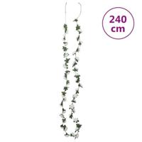 VidaXL Kerstslingers met bloemen 6 st 240 cm wit - thumbnail