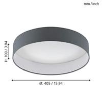 Eglo Led plafondlamp Palomaro 1 40cm antraciet 96538 - thumbnail
