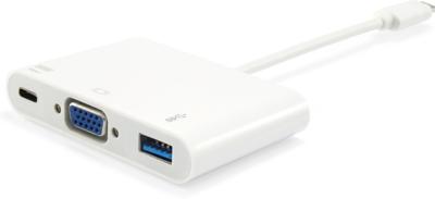 Equip 133462 usb type c to vga female/usb a female/pd adapter, 1080p, 15cm, white