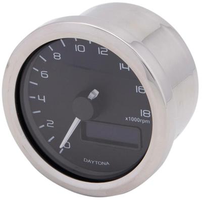 DAYTONA "velona" toerenteller rpm velona,sw led-blue 18000 rpm