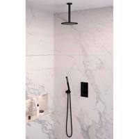 Inbouw Regendouche Set Brauer Black Edition Plafond Uitloop Ronde Hoofddouche 20 cm Mat Zwart Brauer - thumbnail