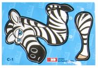 LG-Imports 3D-puzzel zebra 10,5 cm karton zwart/wit 7 stukjes - thumbnail