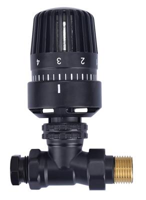 Thermostatisch Radiatorventiel Riko 1/2"x15 mm Recht Mat Zwart Riko