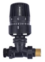 Thermostatisch Radiatorventiel Riko 1/2"x15 mm Recht Mat Zwart Riko - thumbnail