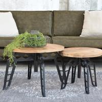 LABEL51 Salontafel Pebble - Rough - Mangohout - 80 cm - Rond - thumbnail