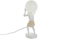 Bureaulamp Home ESPRIT Wit Gouden Hars Plastic 220 V 18 x 17 x 44 cm - thumbnail