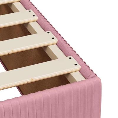 Boxspring met matras fluweel roze 120x190 cm