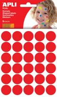 Apli Kids stickers, cirkel diameter 20 mm, blister met 180 stuks, rood - thumbnail