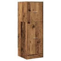 Apothekerskast 40x41x118 cm bewerkt hout oud houtkleurig - thumbnail