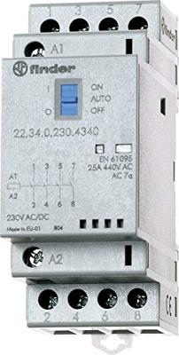 Finder 22.34.0.230.1720 Contactor 3x NO, 1x NC 230 V/DC, 230 V/AC 25 A Geschikt voor merk (relais): Finder Piece 1 stuk(s)