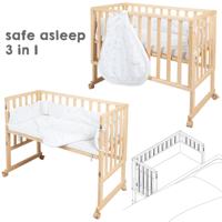 roba 3-in-1 co-sleeper babybed Safe Asleep (naturel gelakt) - thumbnail