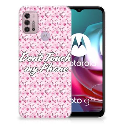 Motorola Moto G30 | G10 Silicone-hoesje Flowers Pink DTMP Motorola Moto G30 | G10 Silicone-hoesje Flowers Pink DTMP