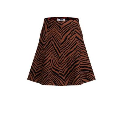 WE Fashion rok met jacquard zwart/bruin