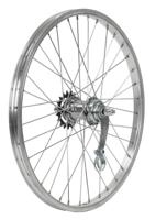 Achterwiel 20 (406) Alu Standaard Favorit Remnaaf Zilver - thumbnail