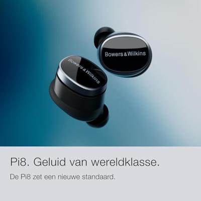 Bowers & Wilkins Pi8 draadloze True Wireless Noice Cancelling Koptelefoon met Bluetooth, AptX, actieve ruisonderdrukking (ANC) en geïntegreerde microfoons – Anthracite Black
