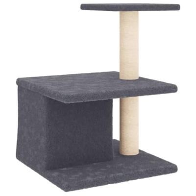 VidaXL Kattenmeubel met sisal krabpalen 48 cm donkergrijs