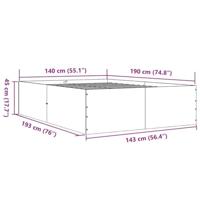 Bedframe massief hout zwart 140x190 cm - thumbnail