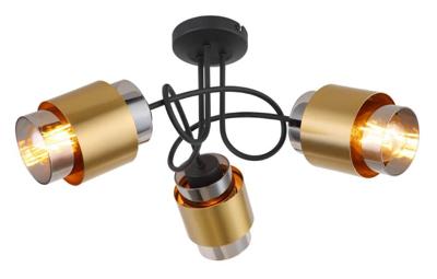 Globo PlafondlampMilley zwart met goud 3-lichts - 15560-3D