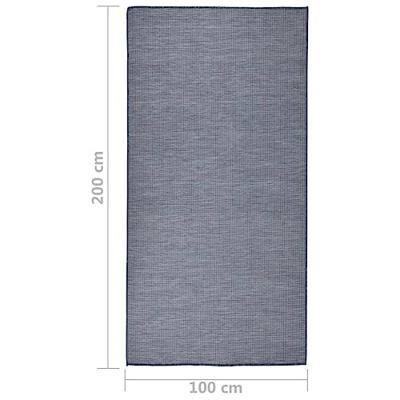 VidaXL Buitenkleed platgeweven 100x200 cm blauw - thumbnail