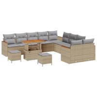 Tuinbankenset 13 pcs Beige poly rattan - thumbnail