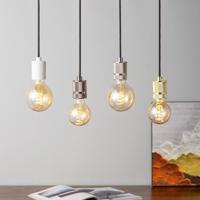 DIY lamphouders - Lamponderdelen - ø4.6 x 7 cm - E27 - Wit - Cilinder - Ontworpen voor Hanglampen, Wandlampen - thumbnail